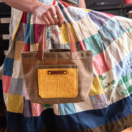 Pipit Tote with Early 1900s Textile: Alexandra