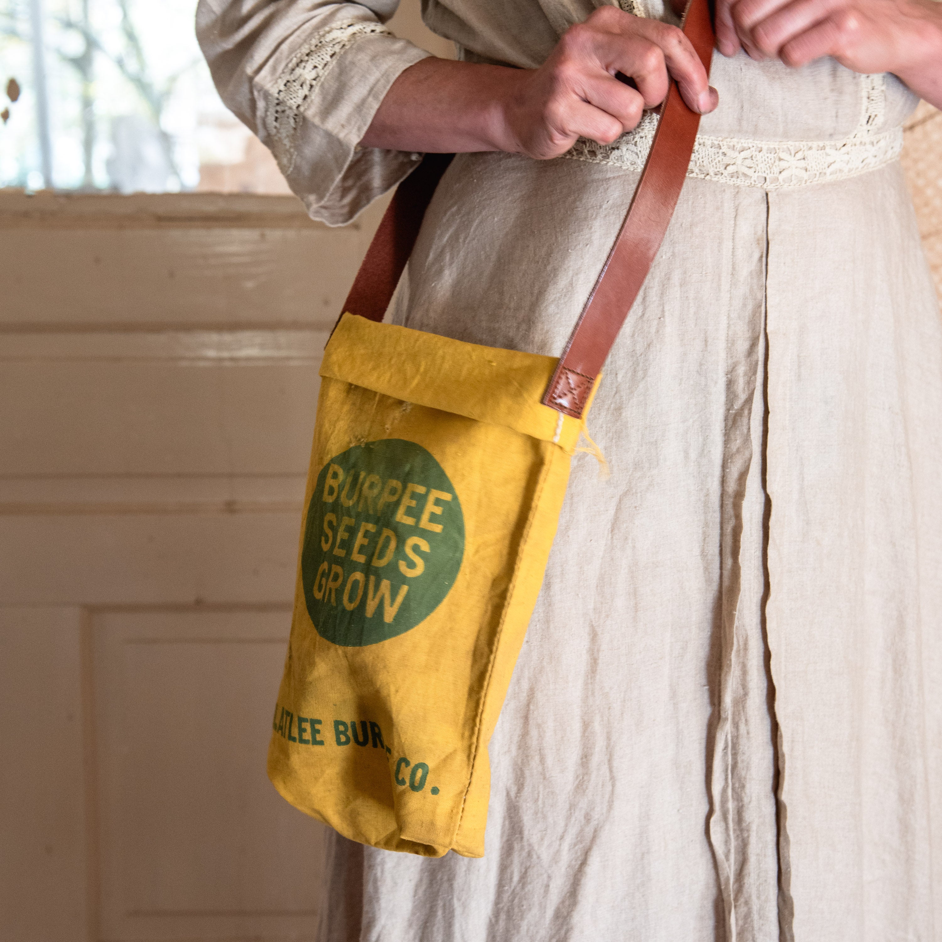 Burpee Seed Bag with Adjustable Leather Strap