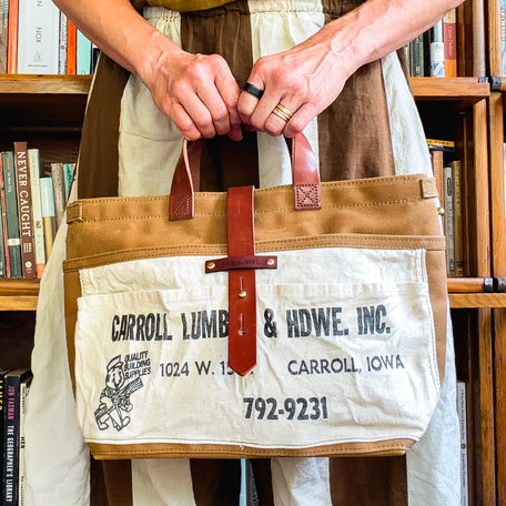 Classic Tote with Mid-Century Hardware Store Apron: Carroll Lumber