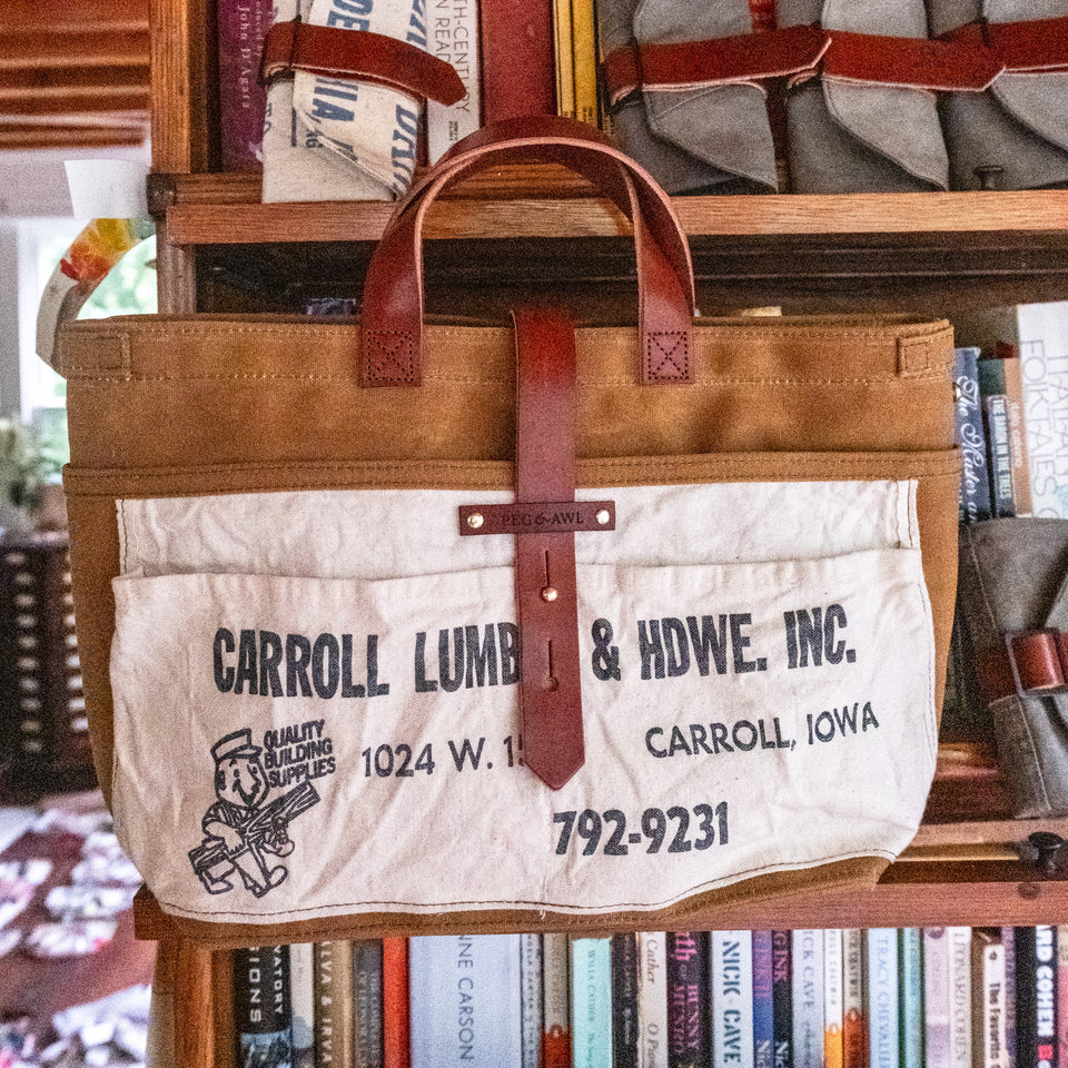 Classic Tote with Mid-Century Hardware Store Apron: Carroll Lumber