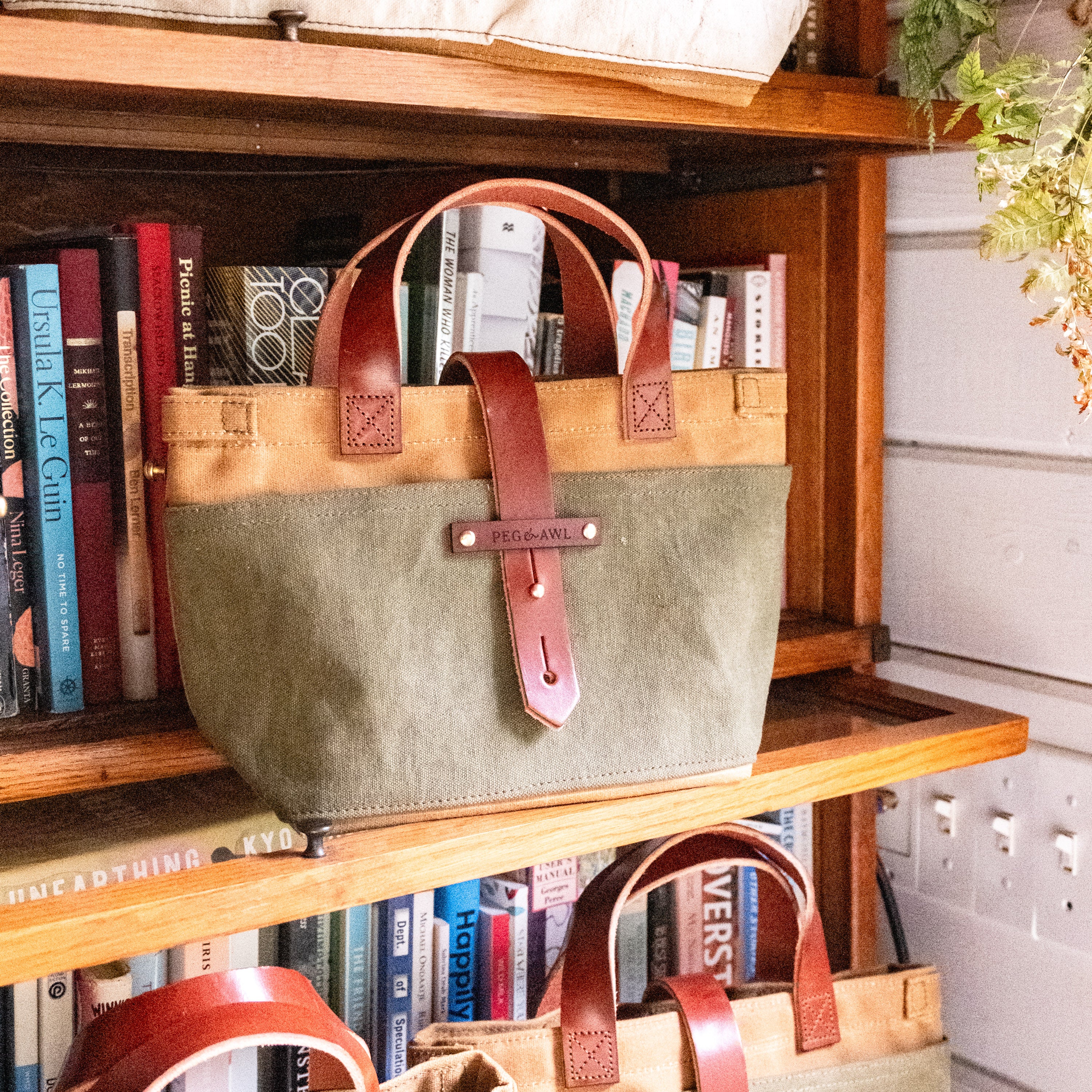 Mini Tote with Army Bag: Custer Green