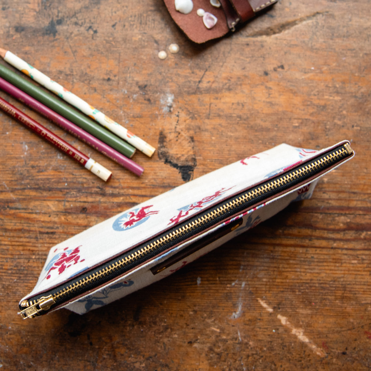Drafter Pouch with Mid-Century Feedsack: Eveline