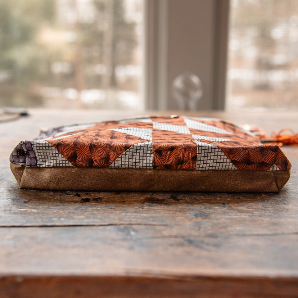 Custom Pouch with Late 1800s - Early 1900s Orphan Quilt Block: Leah