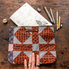 Custom Pouch with Late 1800s - Early 1900s Orphan Quilt Block: Leah