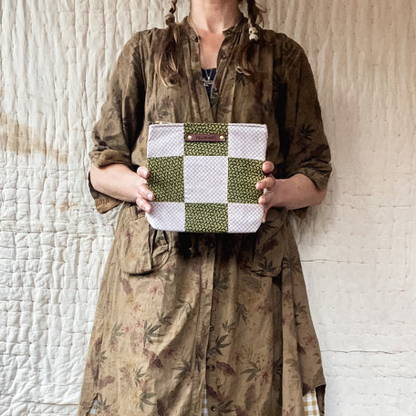 Custom Pouch with 1800s Quilt Block: Ambrose
