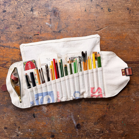 Sendak Artist Roll with Vintage Feedsack: Tower