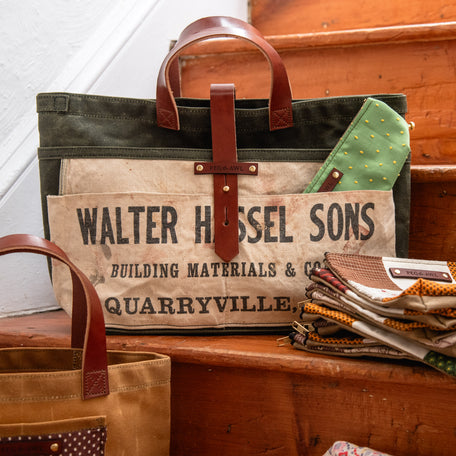 Waxed Canvas Tote with Mid-Century Apron: Walter & Sons