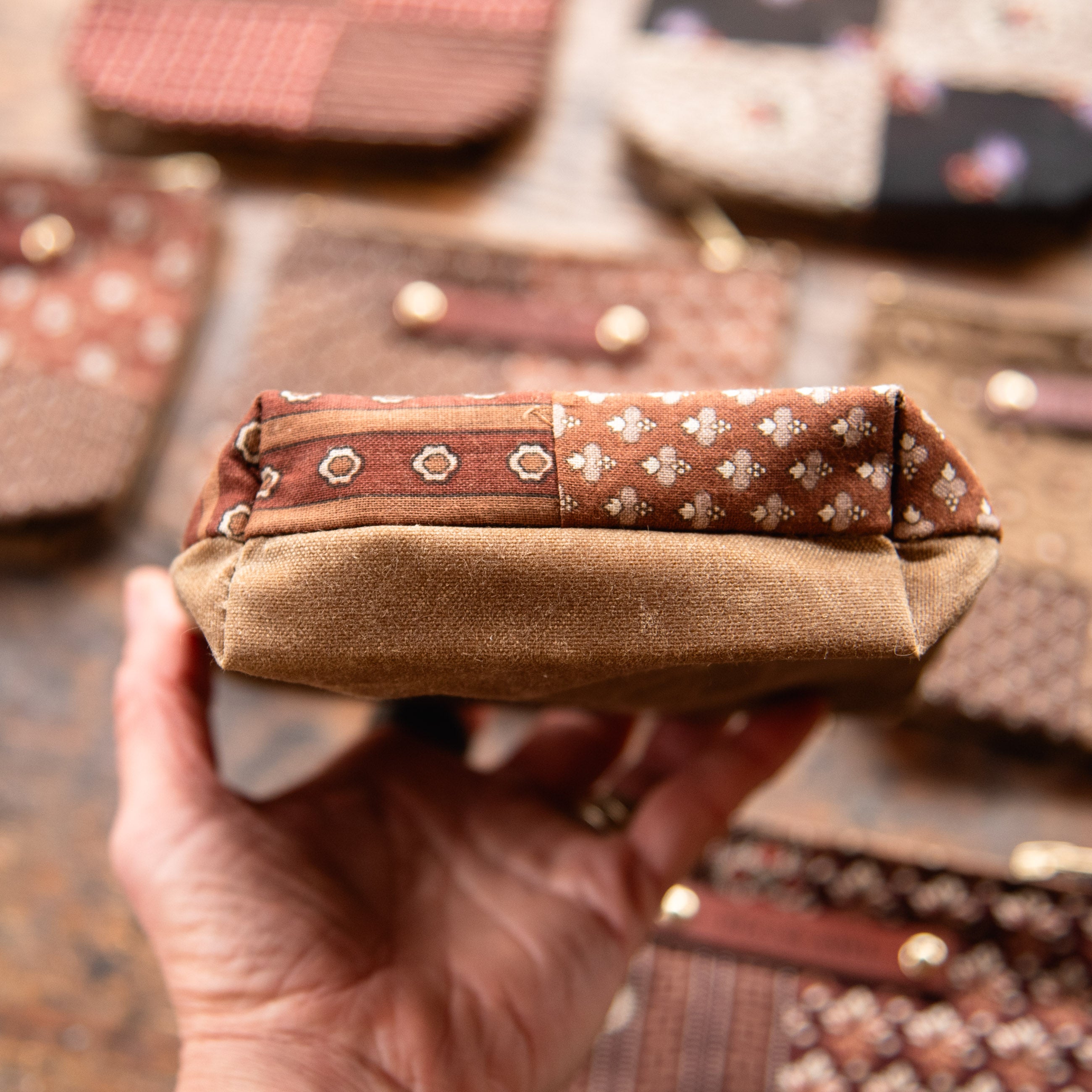 Custom Pouch with Late 1800s - Early 1900s Orphan Quilt Block: Leslie