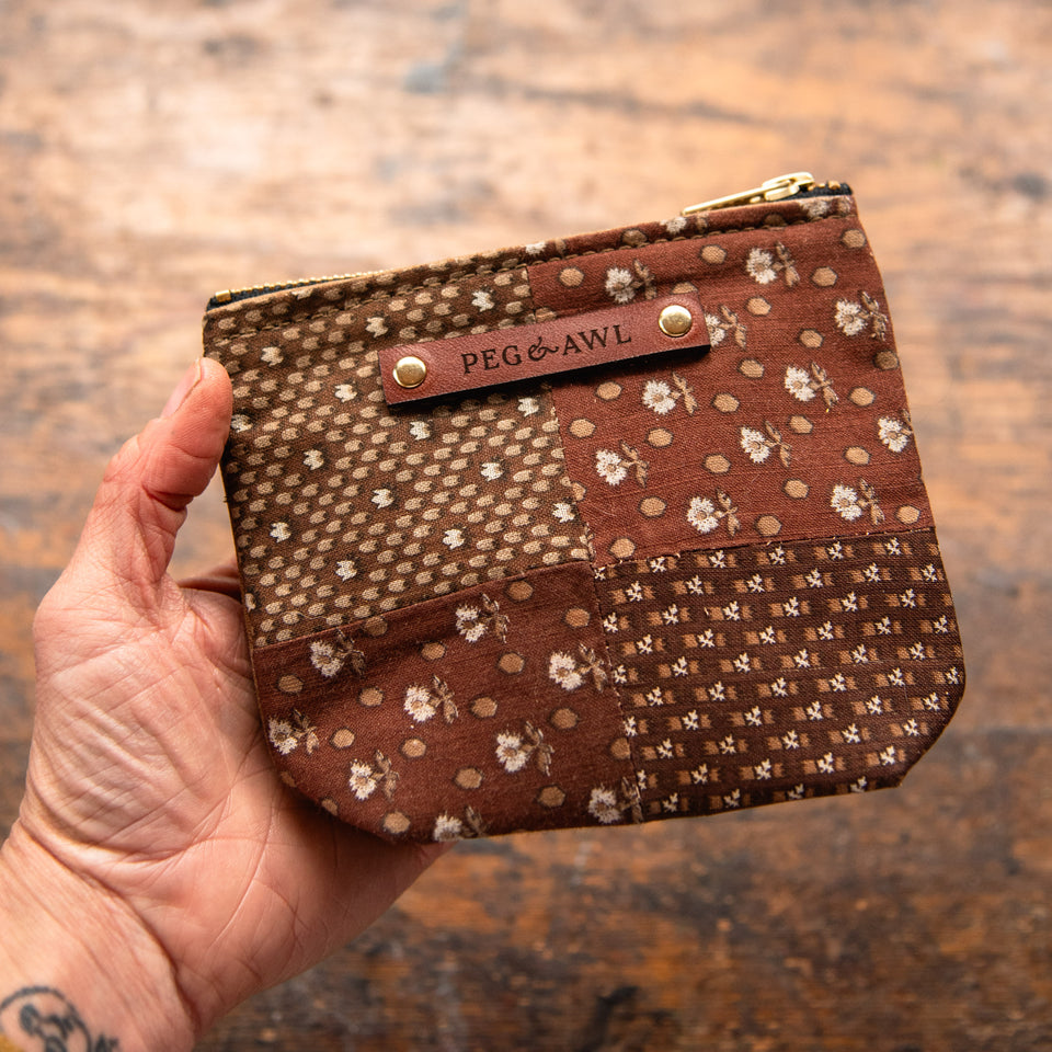 Custom Pouch with Late 1800s - Early 1900s Orphan Quilt Block: Leslie