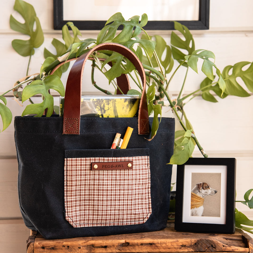 Pipit Tote with Late 1800s – Early 1900s Class Brown Woven Cotton: Juliette