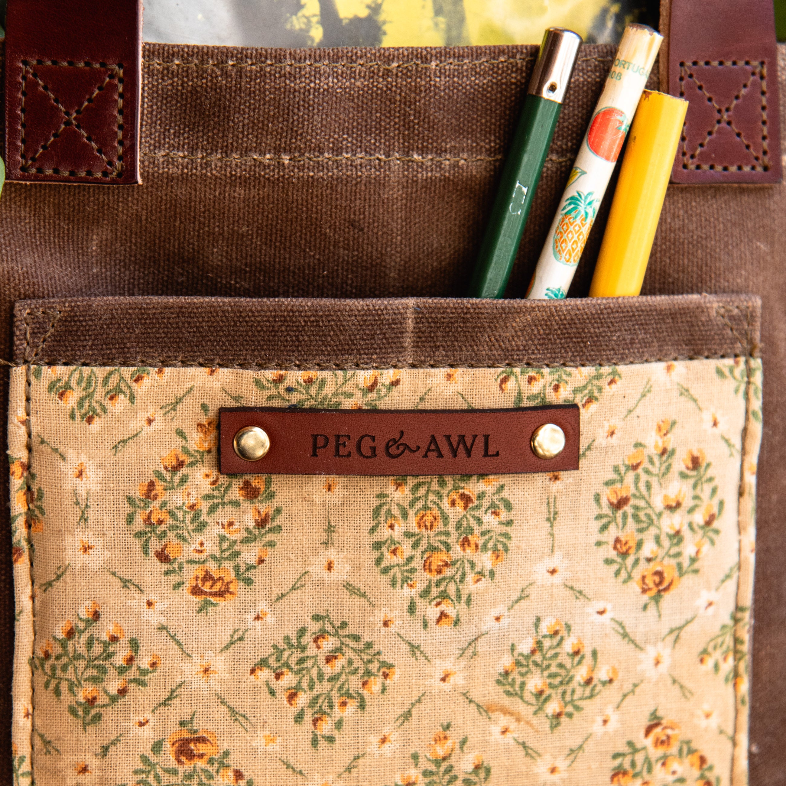 Pipit Tote with Vintage Feedsack: Lizzy