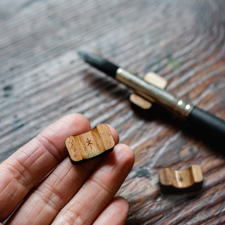 Brush Rest Trio made from Reclaimed American Chestnut