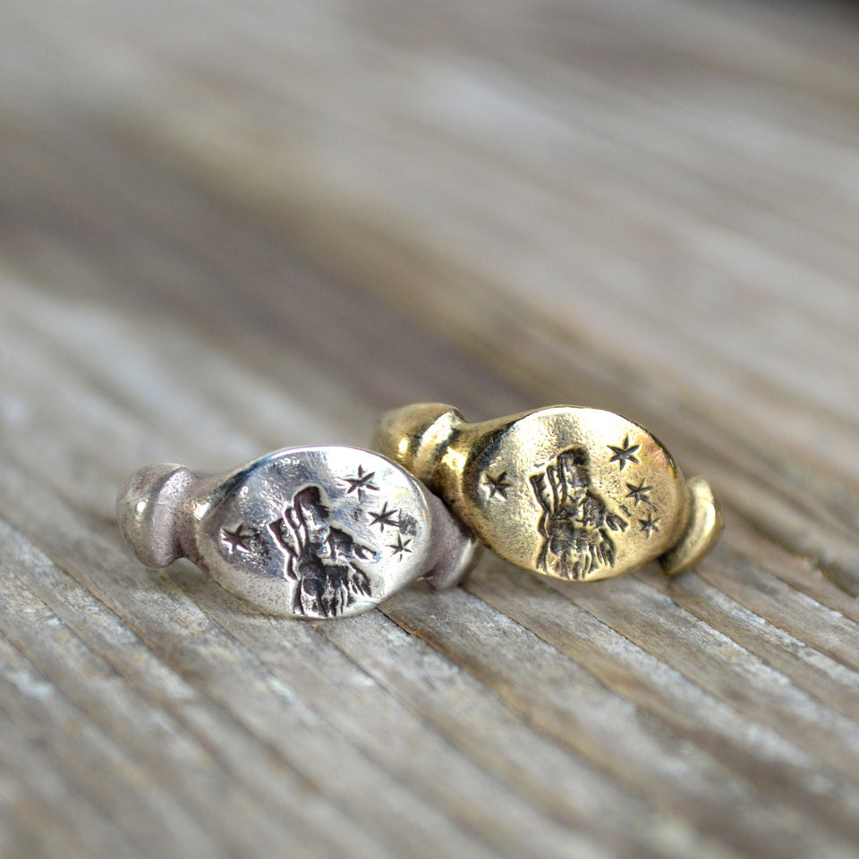 Wolf + Stars Ring